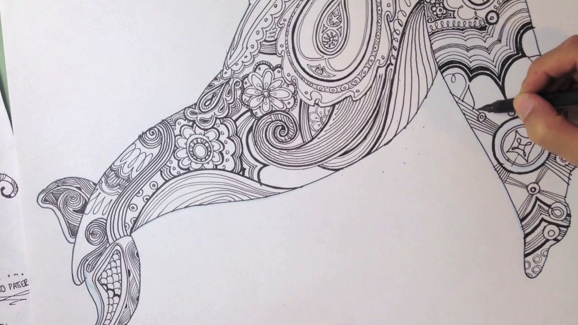 Blue Smoke whale - illustration process