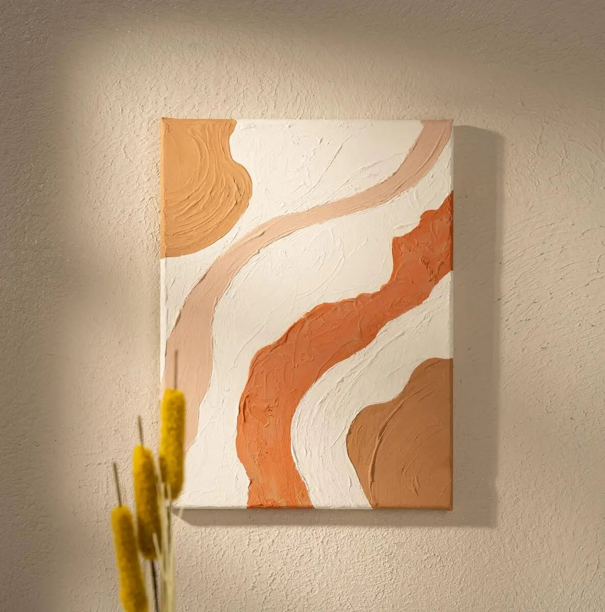 Flowing Terracotta Dreams Textured Abstract Wall Art