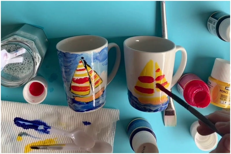 Paint your own ceramic mug with Pebeo Porcelaine