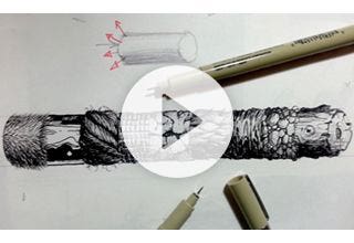 Pen & Ink Drawing Tutorials | How to create realistic textures (Part 2)