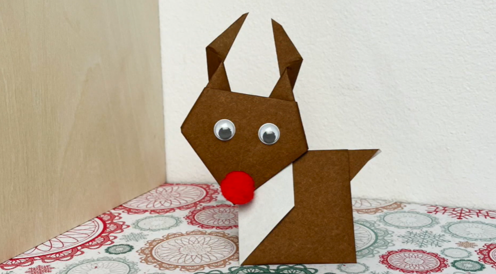 Washi Origami Reindeer