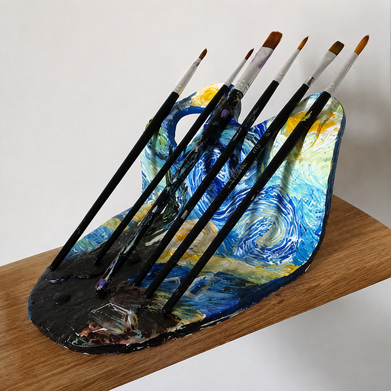 Make a Van Gogh Inspired Kidney Palette Brush Holder with FIMO