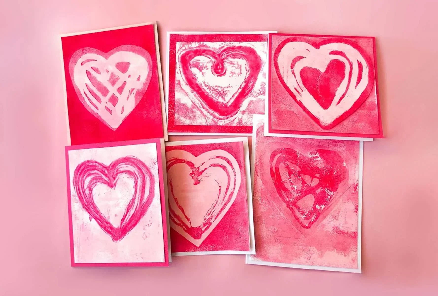 Gelli Arts Printed Valentines Cards
