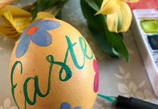 Easter Egg Decorating with Derwent Inktense Paint Pans