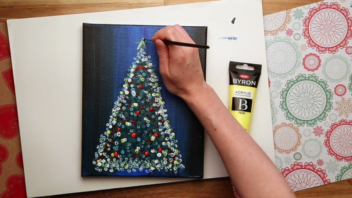 Festive Acrylic Tree Painting