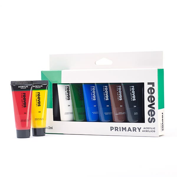 Reeves Acrylic 22ml Primary Paint Set