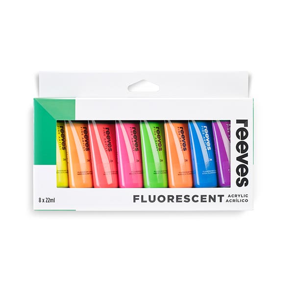 Reeves Acrylic 22ml Fluorescent Paint Set