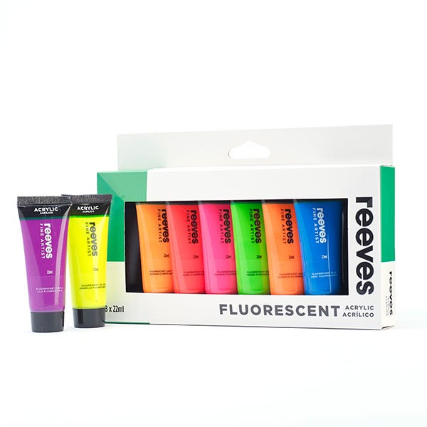 Reeves Acrylic 22ml Fluorescent Paint Set