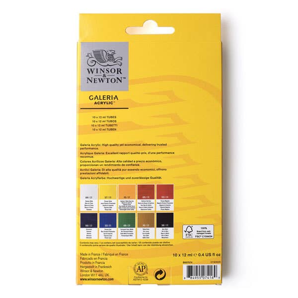 Winsor & Newton Galeria Acrylic 10x12ml Tube Set