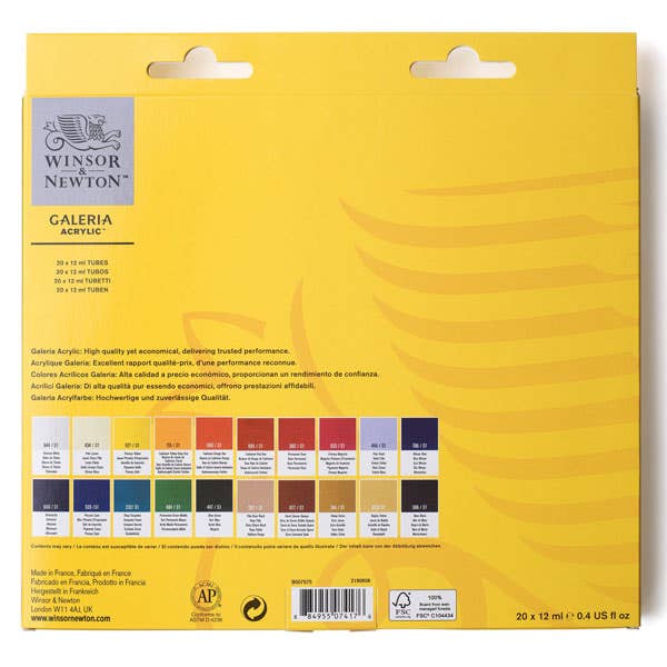Winsor & Newton Galeria Acrylic 20x12ml Tube Set