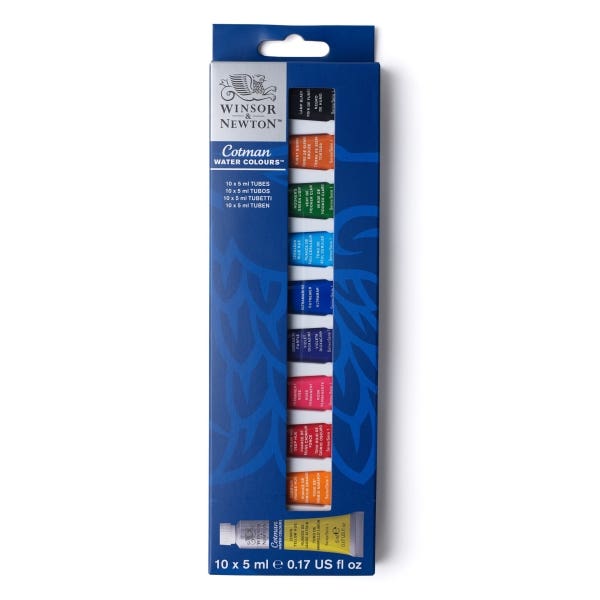 Winsor & Newton Cotman Watercolour 10x5ml Tube Set