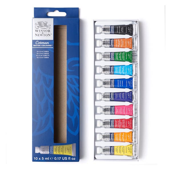 Winsor & Newton Cotman Watercolour 10x5ml Tube Set
