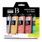 Byron Acrylic Metallic Paint 75ml Set