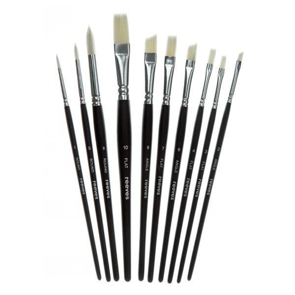 Reeves Large Value White Taklon Brush Sets