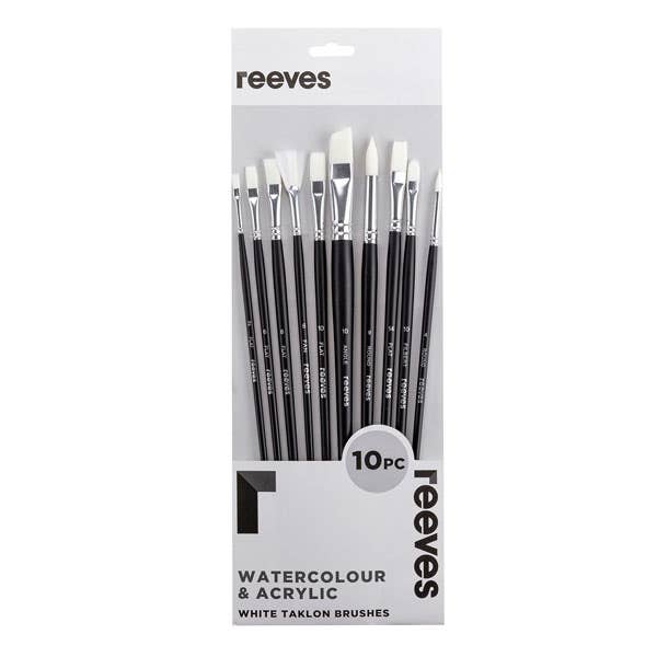 Reeves Large Value White Taklon Brush Sets