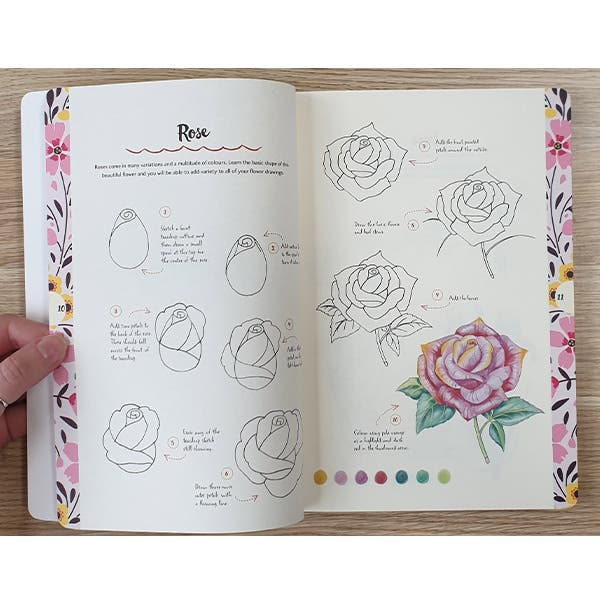 10 Step Drawing Flowers Book