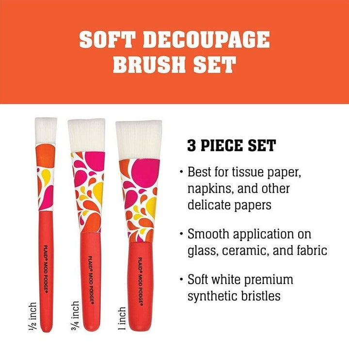 Mod Podge Short Handle Brush Set