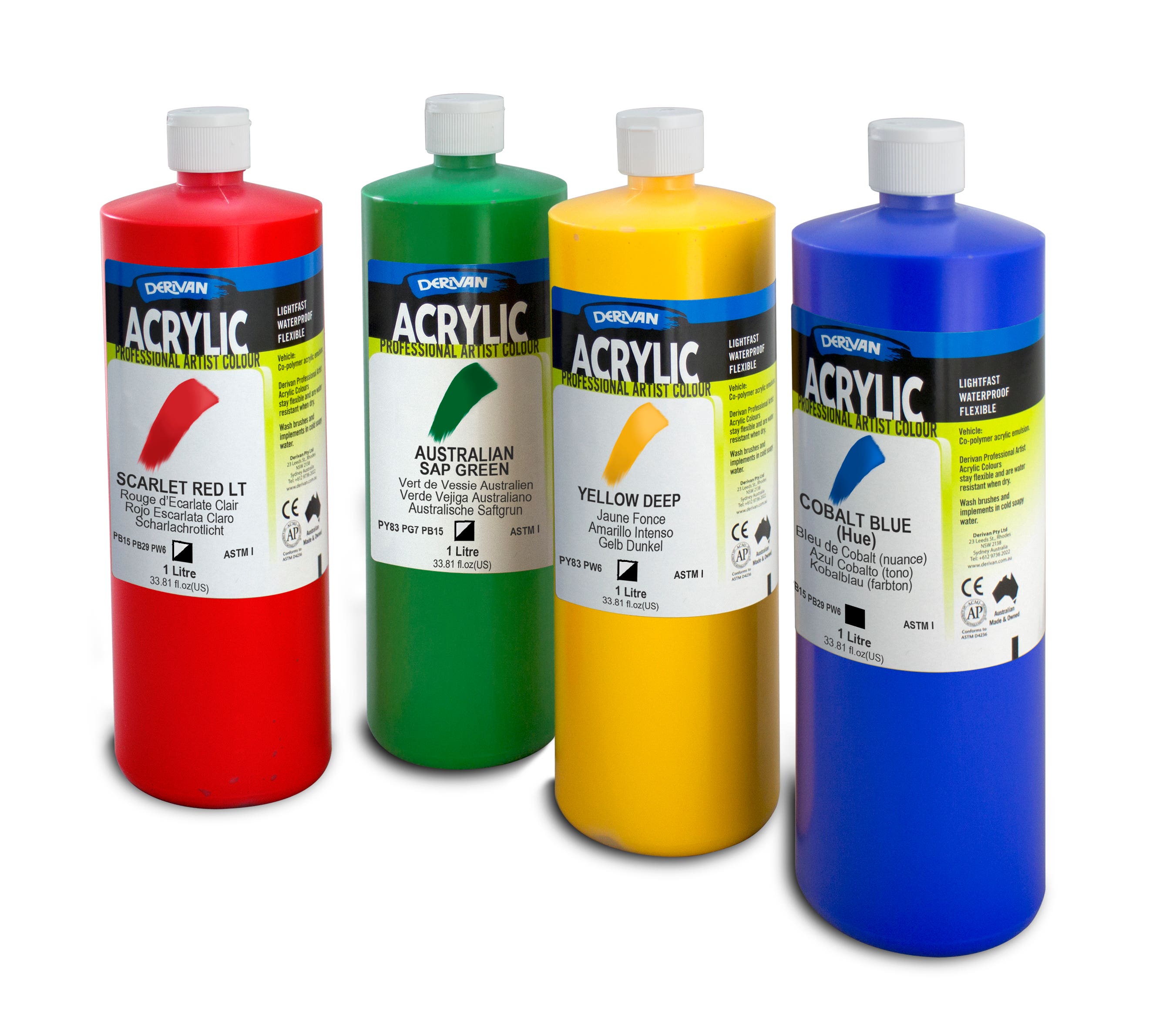 Derivan Artist Acrylic Paints 1 Litre