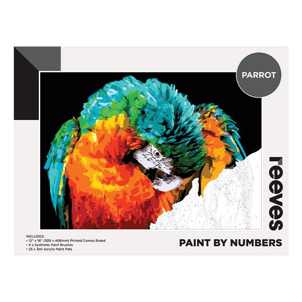 Reeves Artist Acrylic Paint by Numbers Parrot