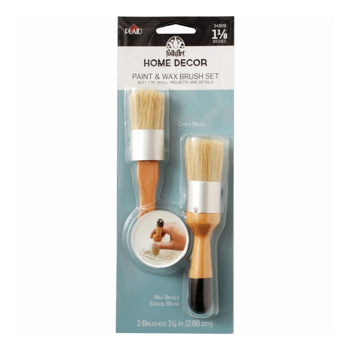 FolkArt Home Decor Small Paint And Wax Brush Set