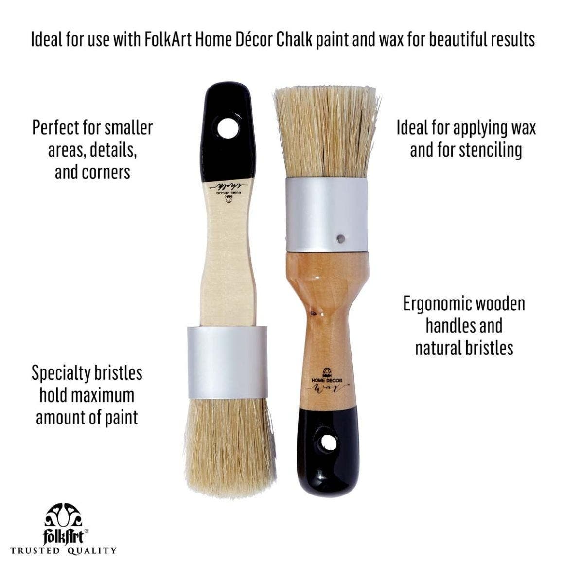 FolkArt Home Decor Small Paint And Wax Brush Set