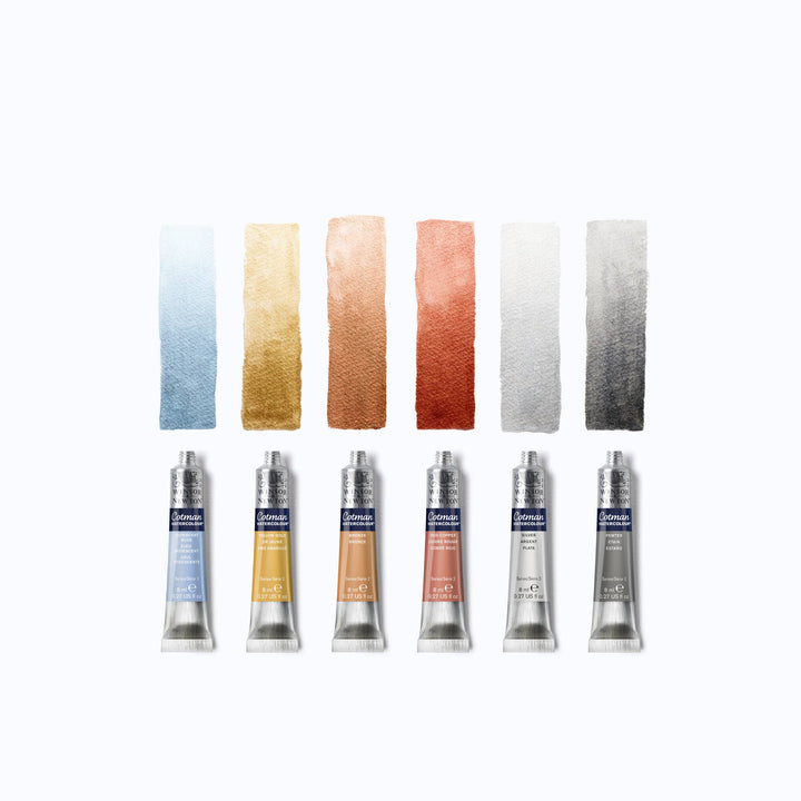 Winsor & Newton Cotman Metallic Watercolour Tube Set 6