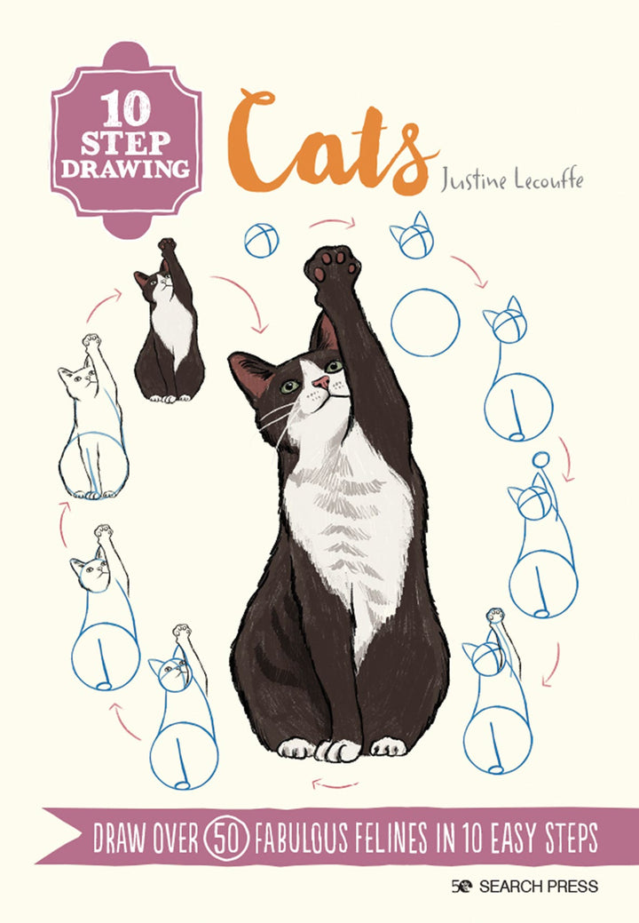10 Step Drawing Cats Book