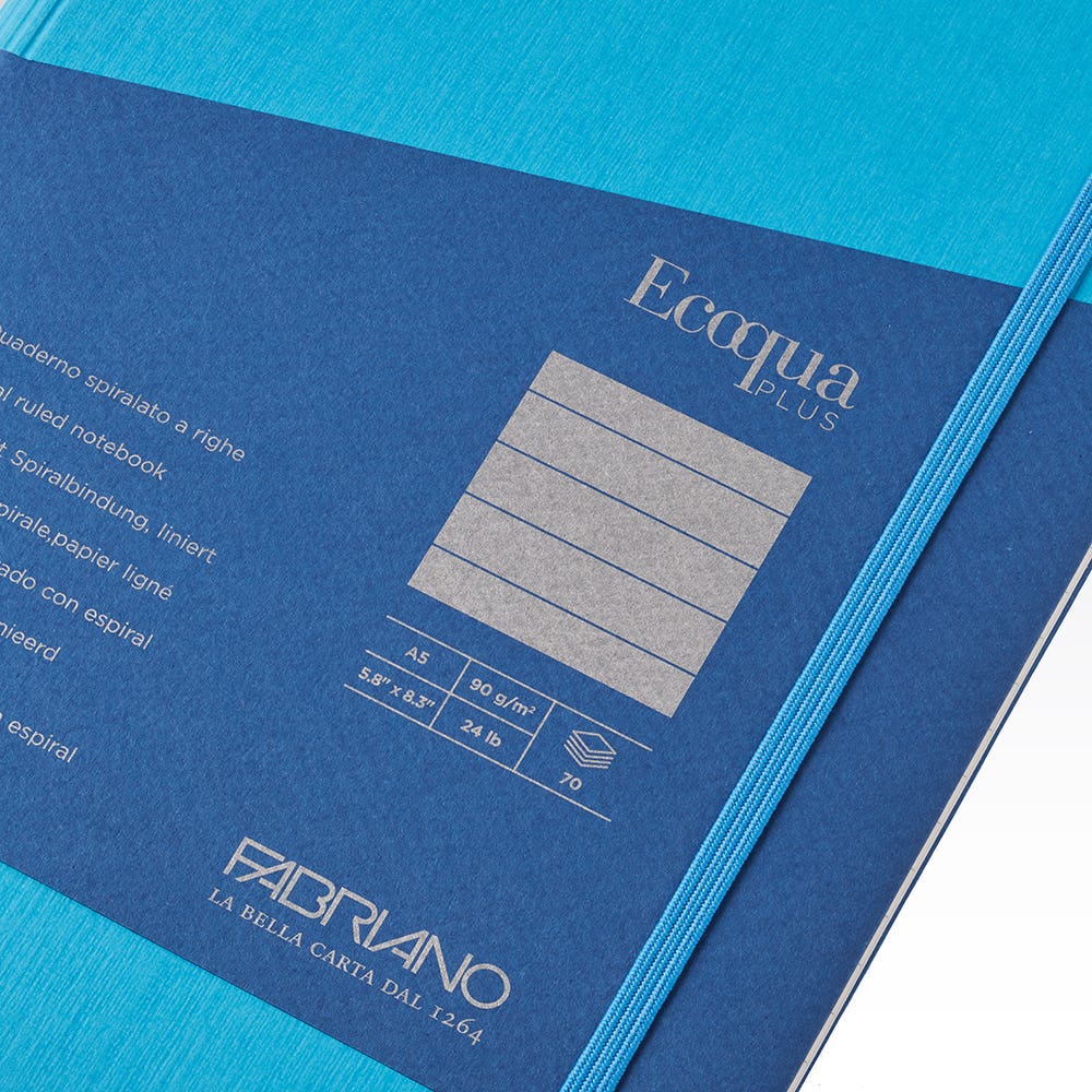 Fabriano Ecoqua Plus Hidden Spiral Lined Notebooks