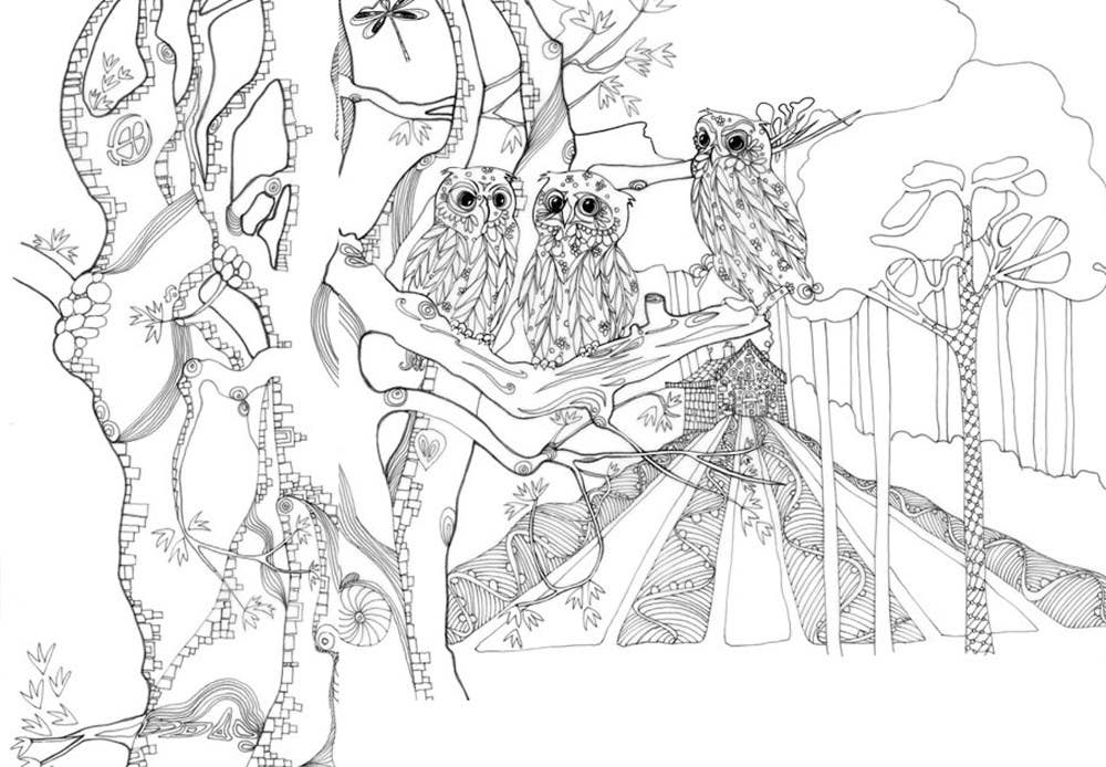 Tangle Wood A Captivating Colouring Book with Hidden Jewel