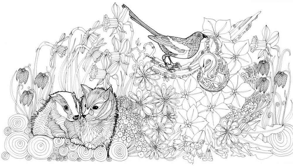 Tangle Wood A Captivating Colouring Book with Hidden Jewel