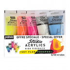 Pebeo Studio Acrylic Fluoro & Phosphorescent Set
