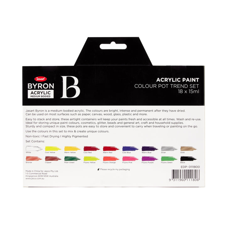 Byron Acrylic Colour Collection Trend Pot Set