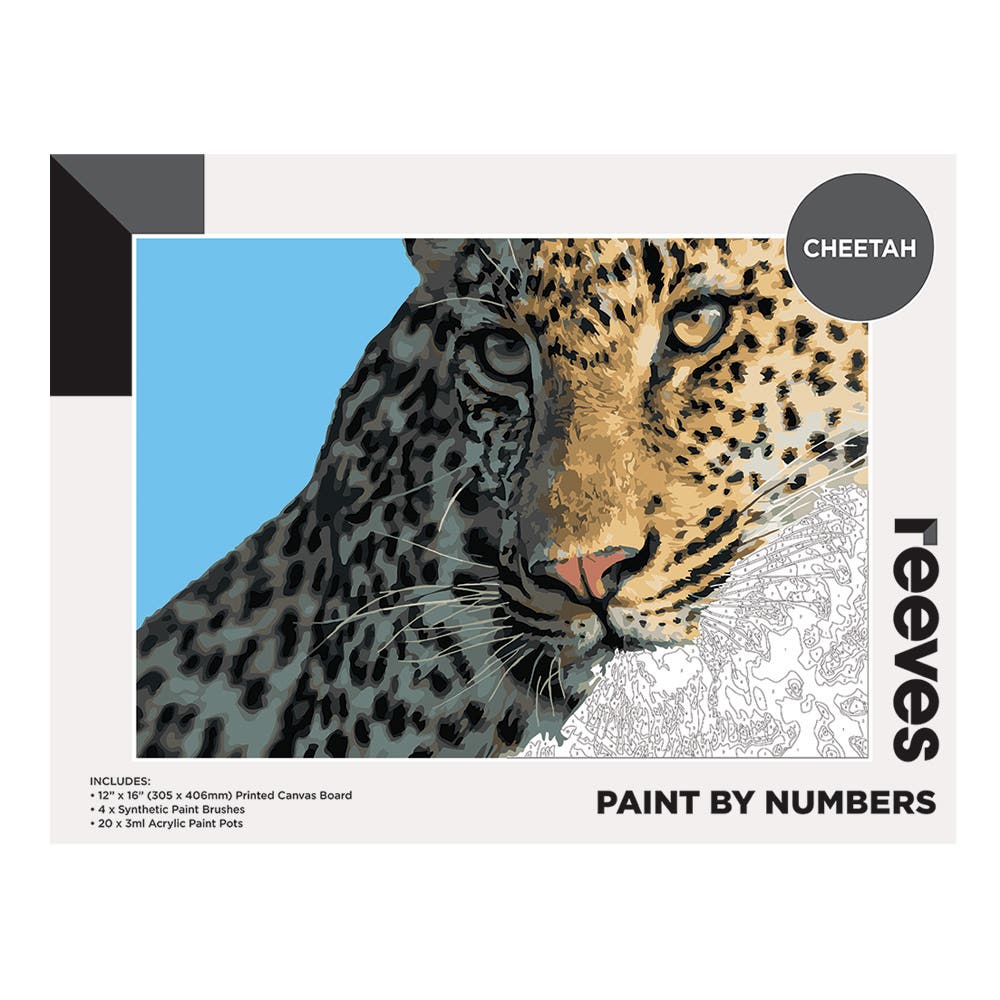 Reeves Artist Acrylic Paint by Numbers Cheetah