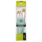 Pebeo Gold Taklon Flat Brush Pack 6