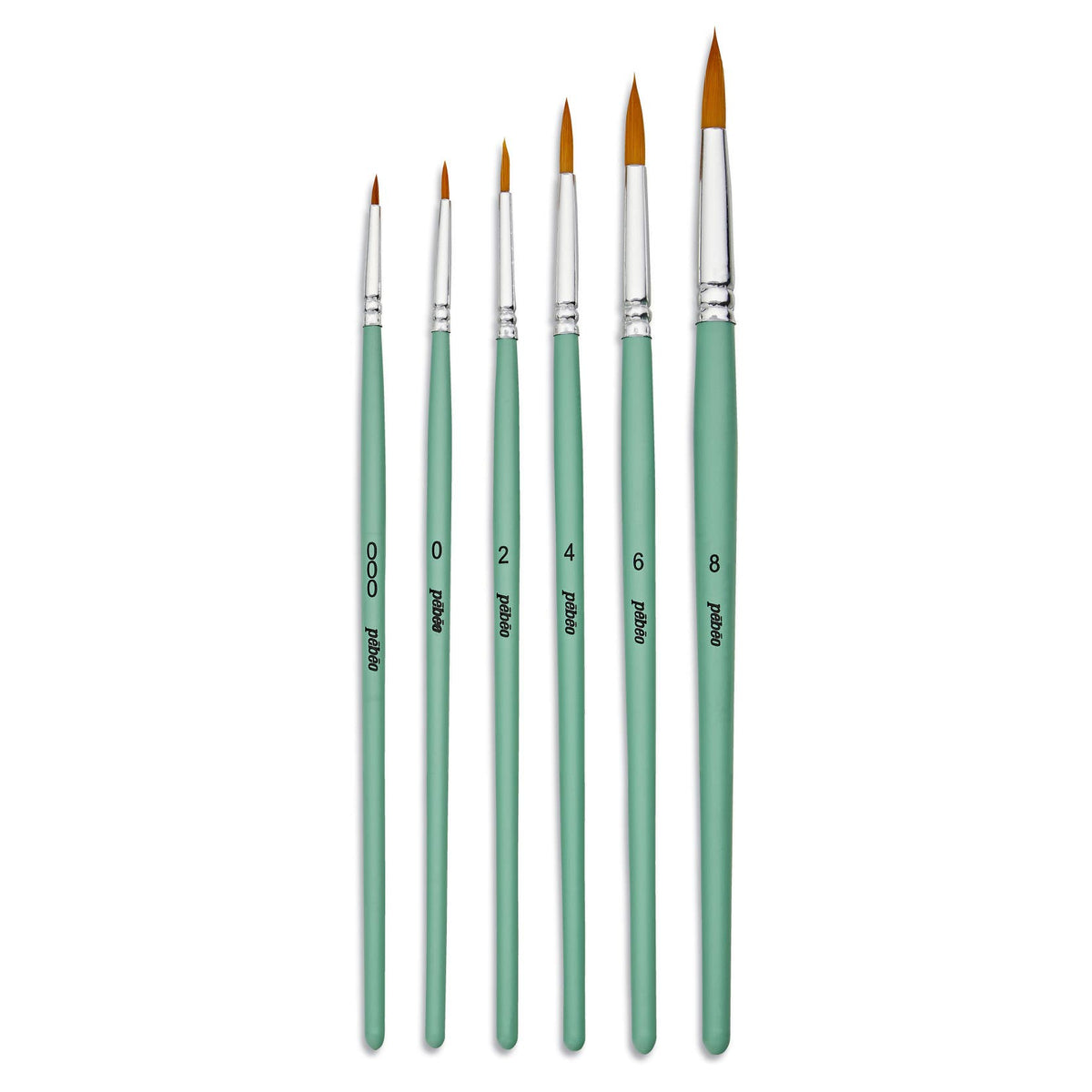 Pebeo Gold Taklon Round Brush Pack 6