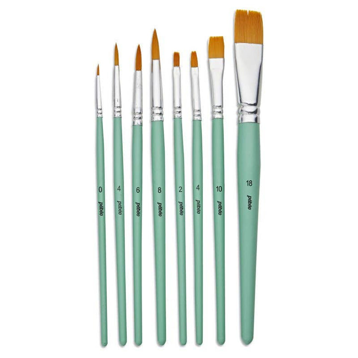 Pebeo Gold Taklon Assorted Brush Pack 8