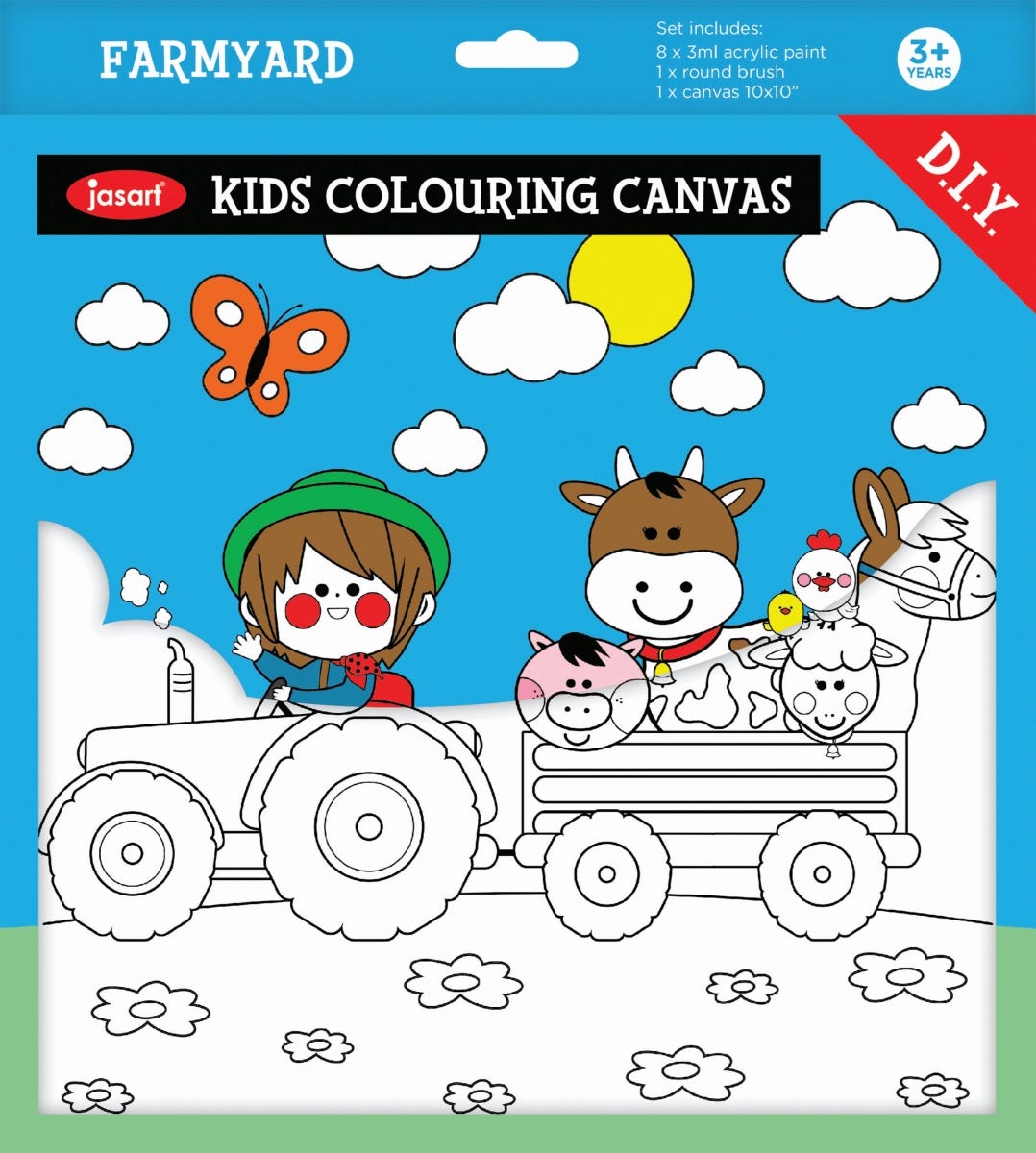 Jasart Kids Painting Canvas Set Farmyard