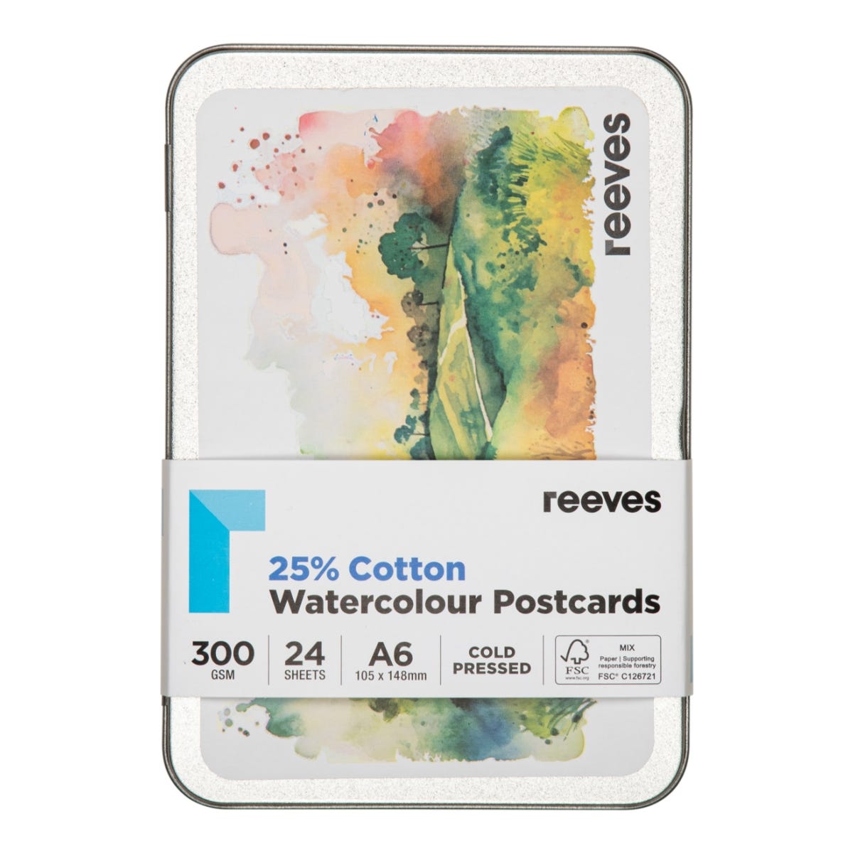 Reeves Watercolour Postcard Tin 24
