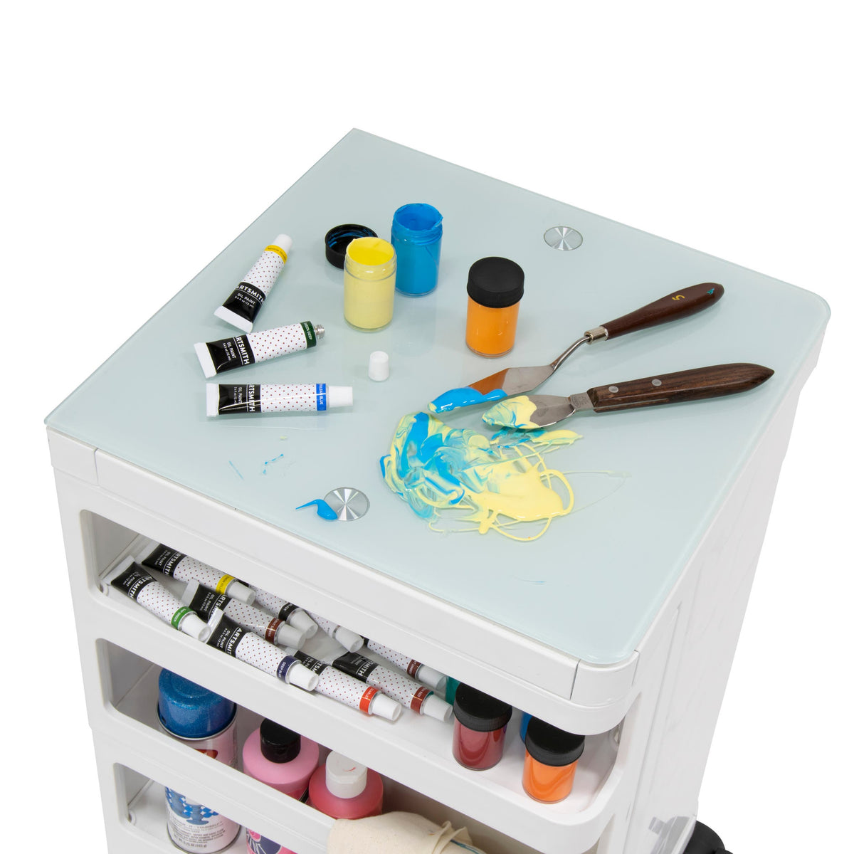 Artfusion Kubx Mobile Storage Cart White