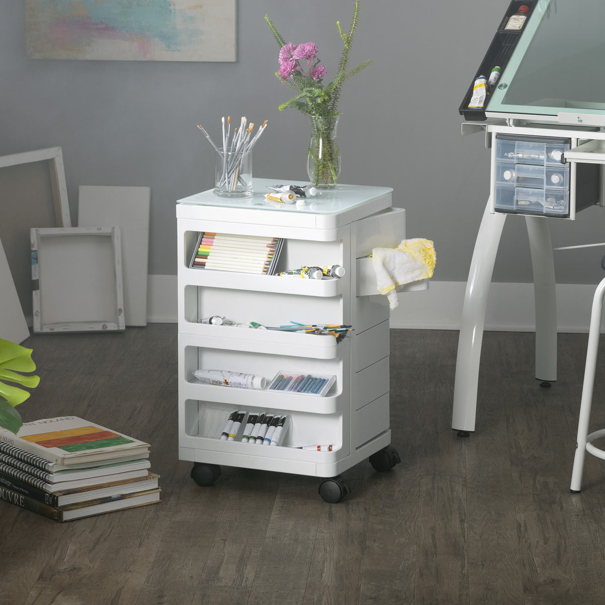 Artfusion Kubx Mobile Storage Cart White
