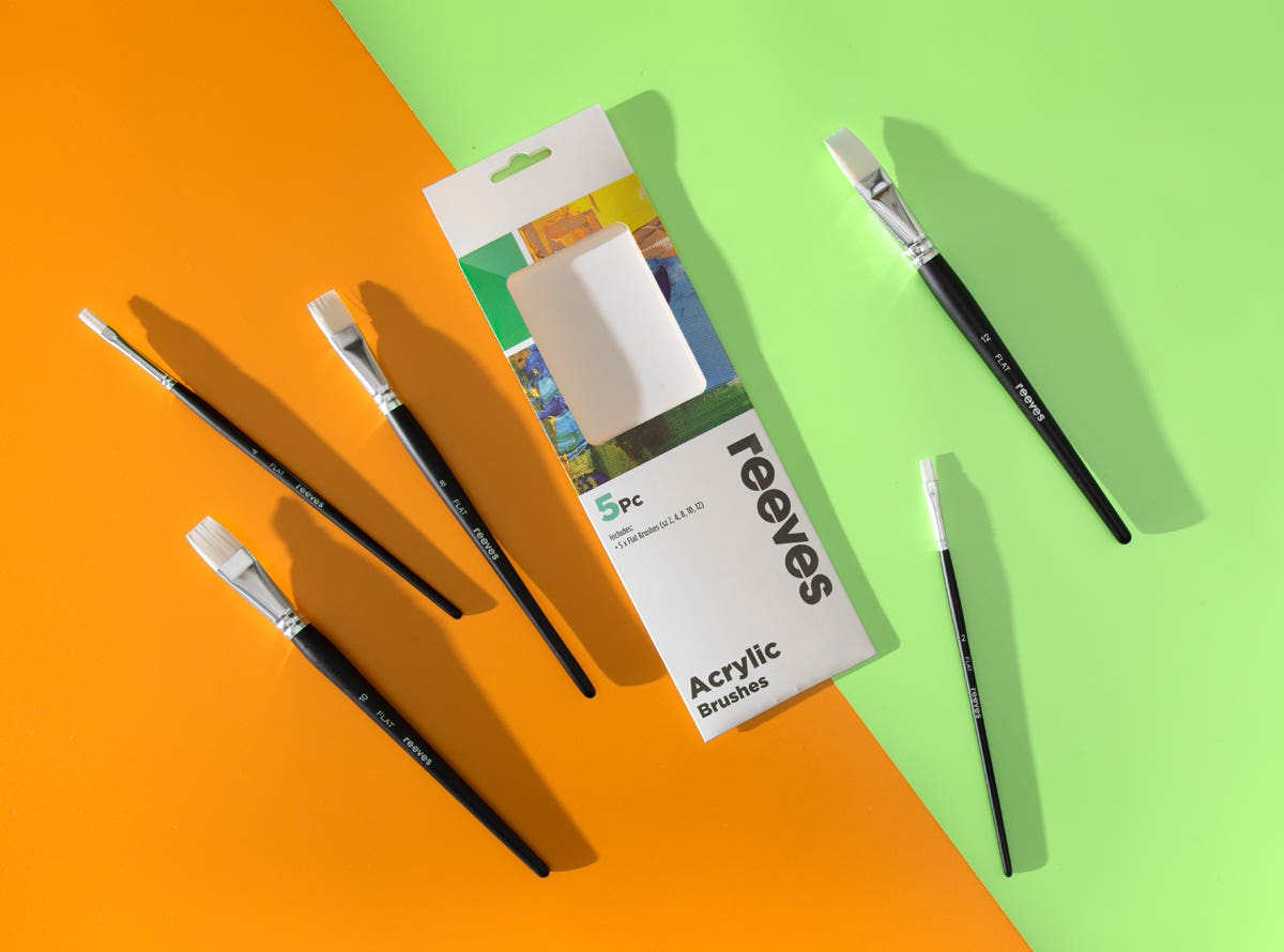 Reeves Acrylic Flat Brush Set 5