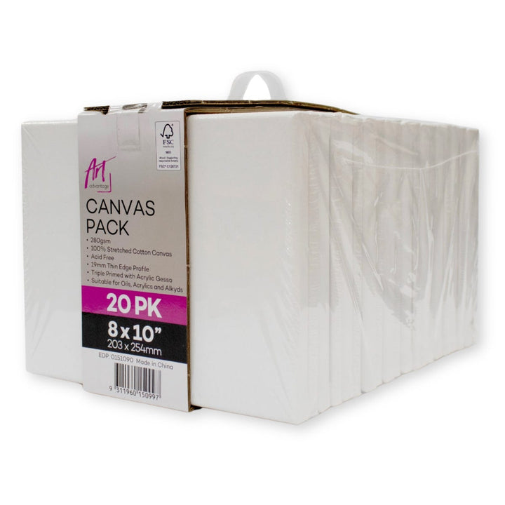 Art Advantage Thin Edge Stretched Canvas Party Packs