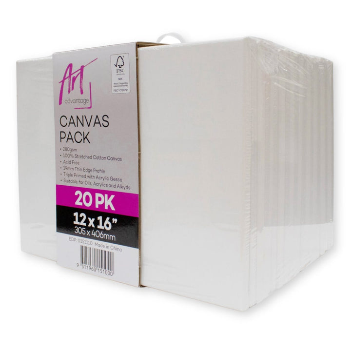 Art Advantage Thin Edge Stretched Canvas Party Packs
