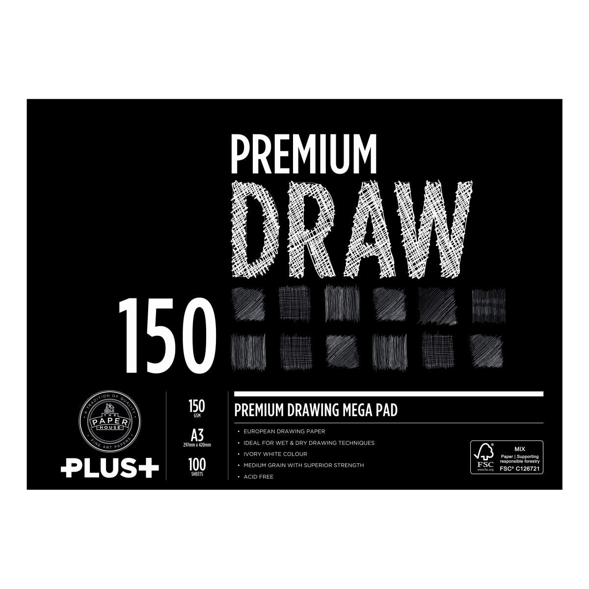 The Paper House Plus+ Premium Draw Pad 150gsm A3L