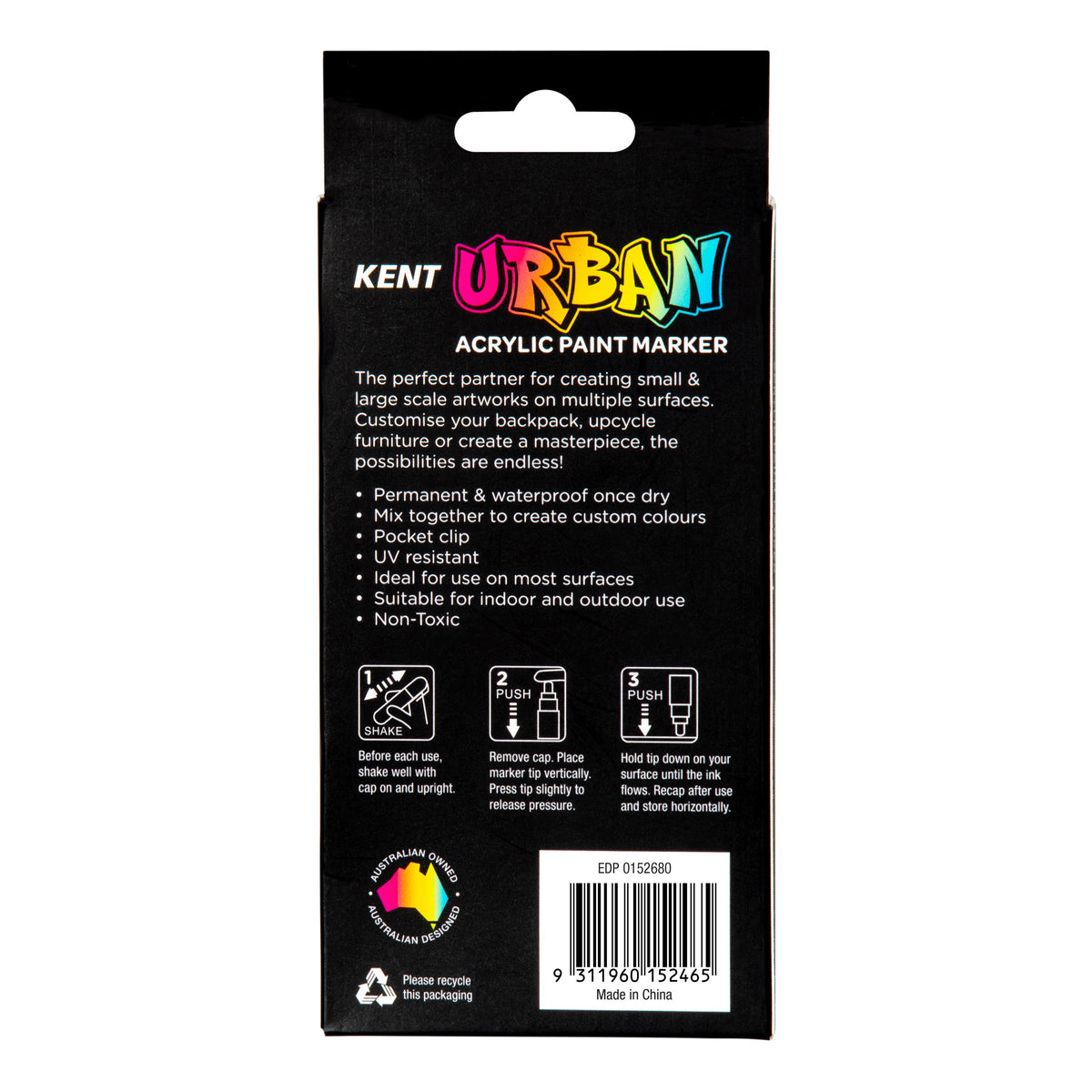 Kent Urban Paint Marker 3mm Nib Fluoro Set