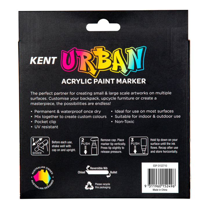 Kent Urban Paint Marker 3mm Nib Neutral Set 8