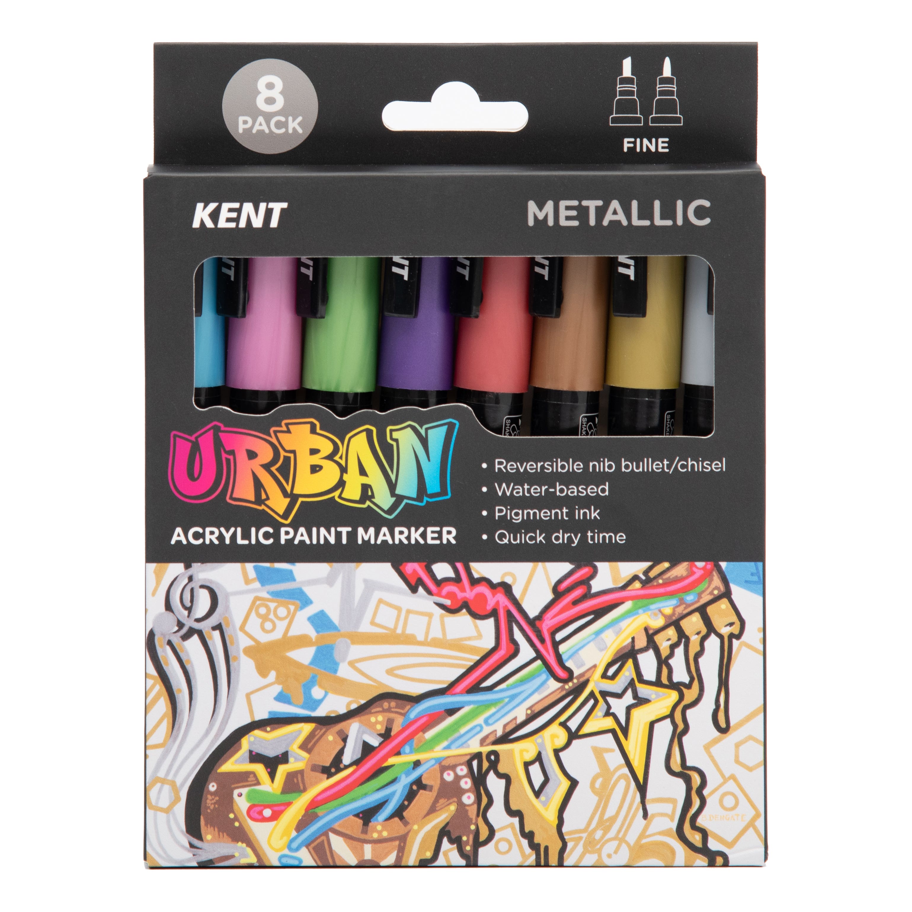 Kent Urban Paint Marker 3mm Nib Metallic Sets