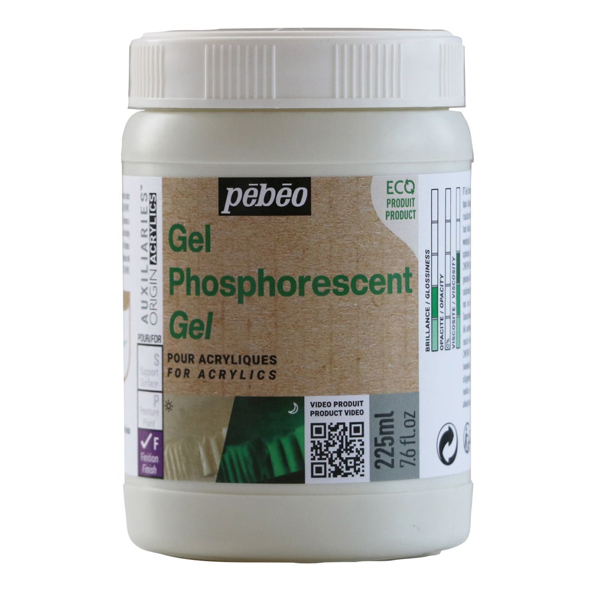 Pebeo Origin Acrylics Phosphorescent Gel 225ml