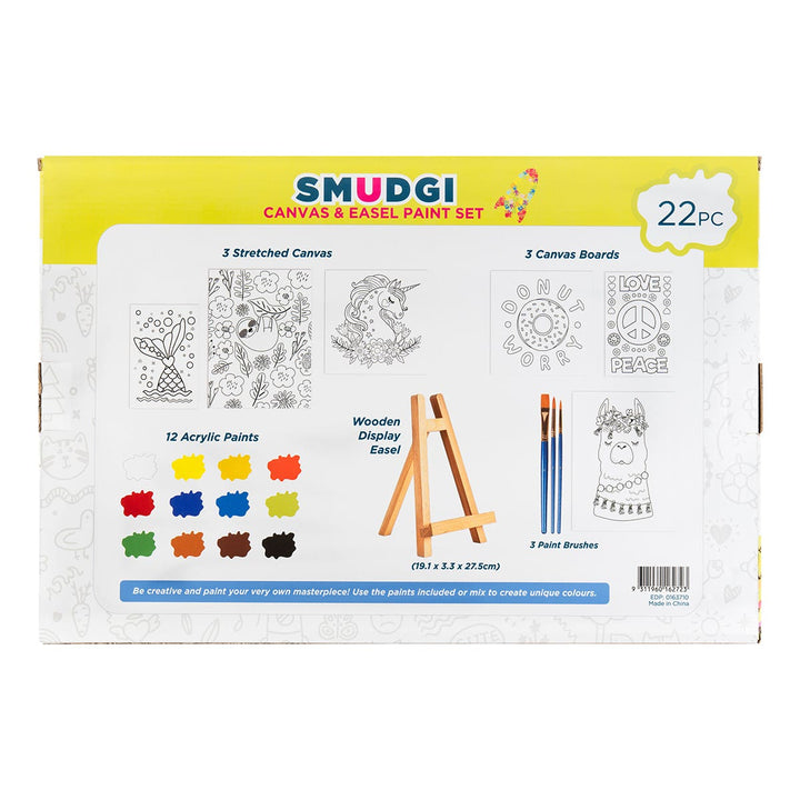 Smudgi Kids Painting Canvas & Easel Kit
