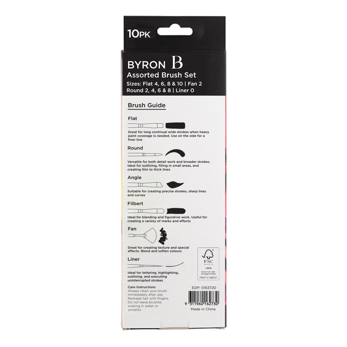 Byron Pastel Synthetic Brush Set 10